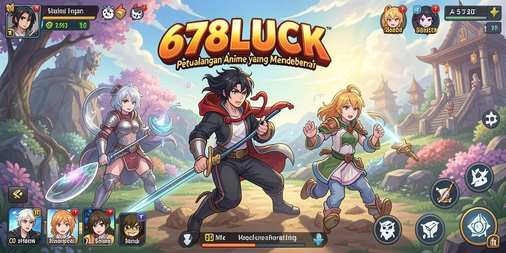 Tampilan gameplay anime dalam aksi penuh warna dan dinamis.