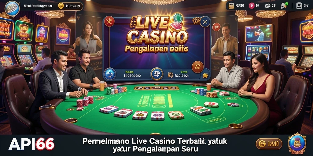 Gameplay seru API66 dengan dealer langsung dalam suasana Casino.