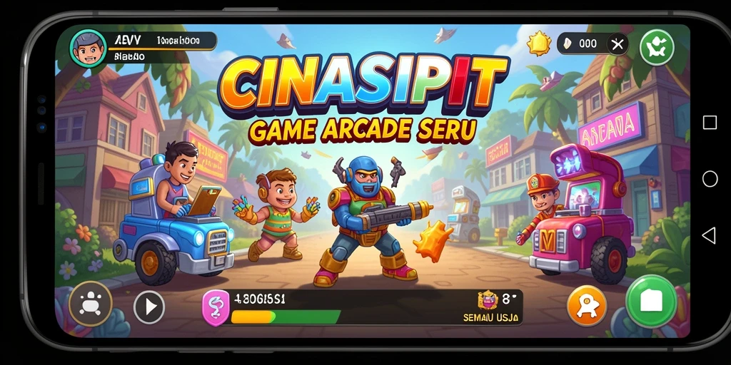 Tampilan gameplay CINASIPIT yang penuh warna dan seru.