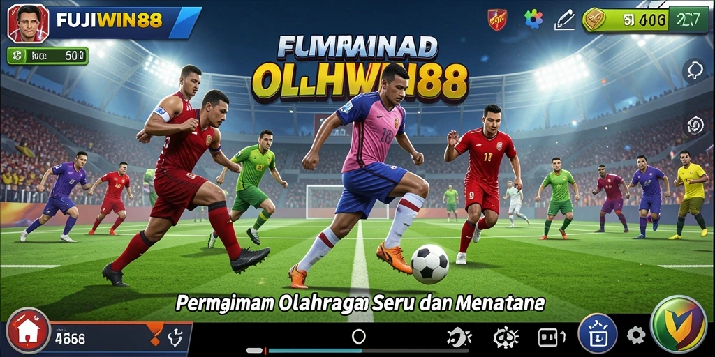 Tampilan gameplay seru dalam FUJIWIN88 yang menampilkan aksi olahraga intens.