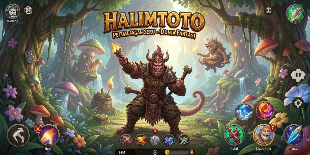 Screenshot HALIMTOTO menampilkan aksi seru dalam pertempuran RPG.