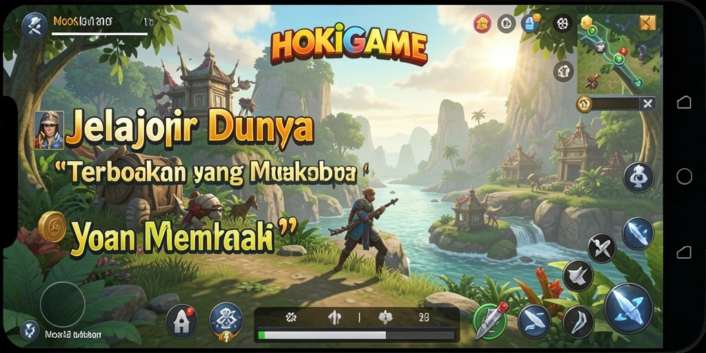 Tampilan gameplay HOKIGAME yang menakjubkan di dunia terbuka.