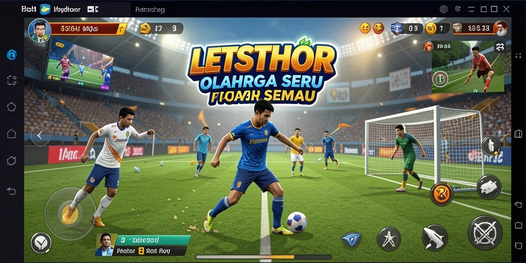 Tampilan gameplay menarik dalam LETSTHOR dengan berbagai olahraga.