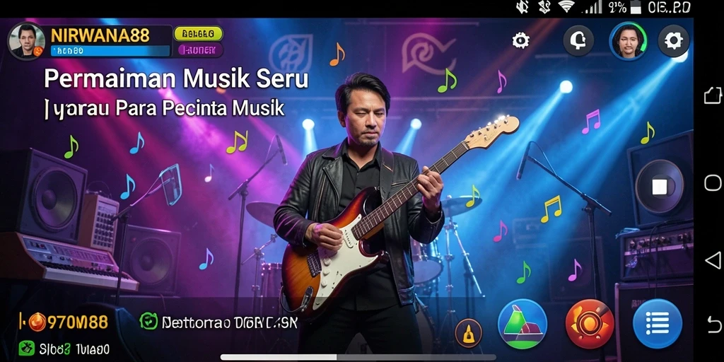 Tangkapan layar gameplay NIRWANA88 dengan aksi musik yang mengasyikkan.