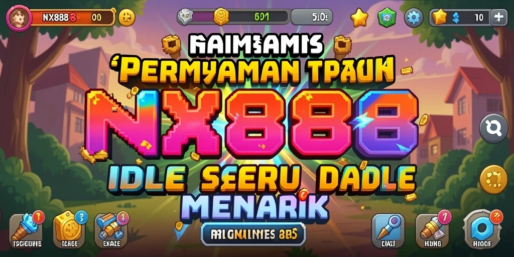 Gameplay NX888 menampilkan karakter bekerja secara otomatis mengumpulkan sumber daya.