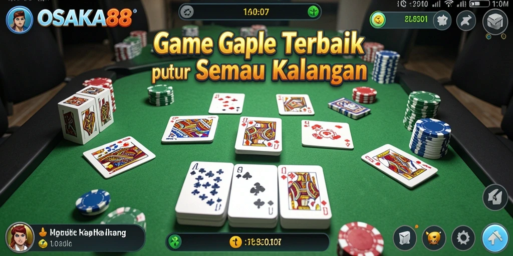 Screenshot utama OSAKA88 menampilkan gameplay Gaple yang seru.