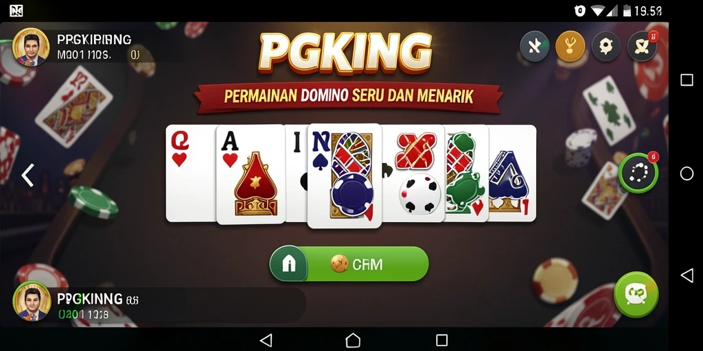 Tampilan gameplay PGKING dengan pemain yang berkompetisi dalam permainan Domino.