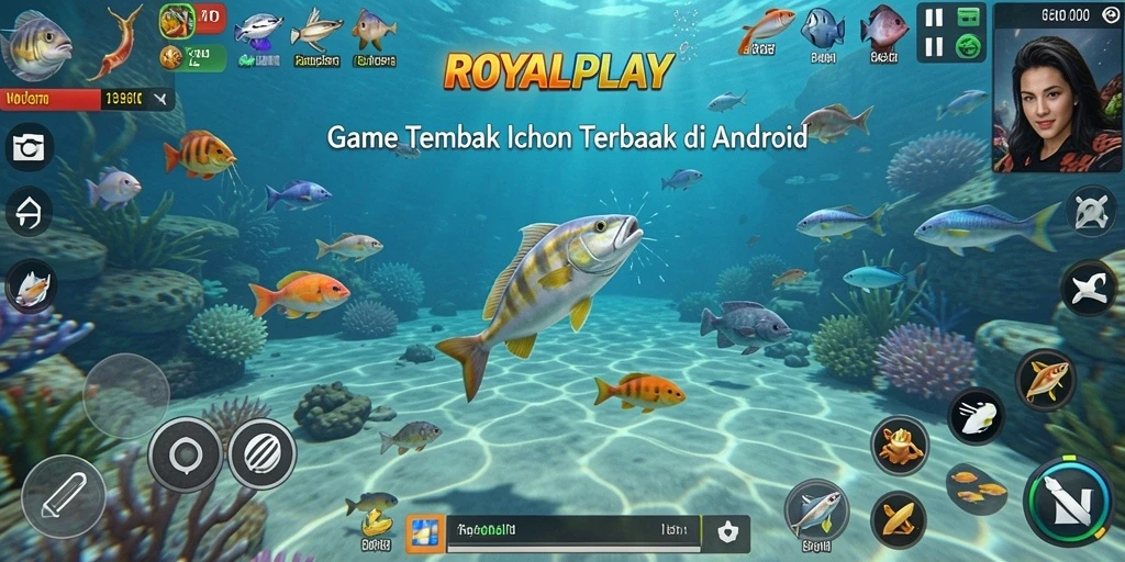 Gameplay menembak ikan yang seru dan menantang.