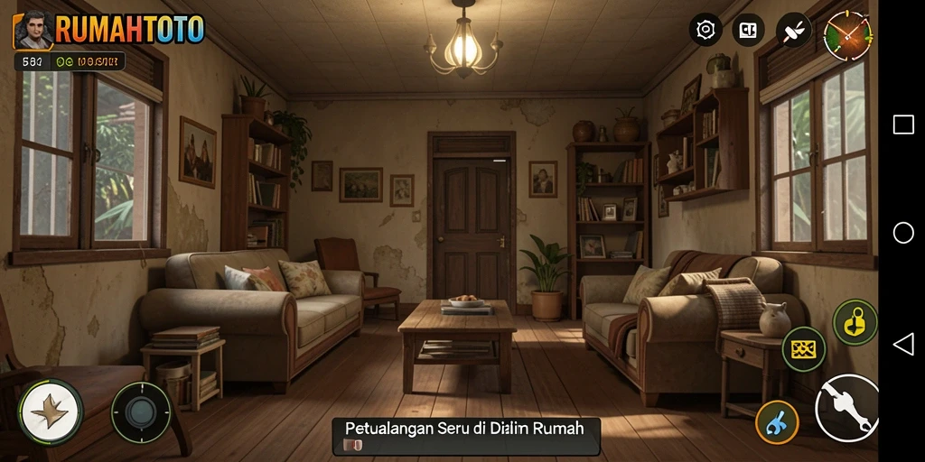 Screenshot gameplay RUMAHTOTO menampilkan suasana petualangan seru.
