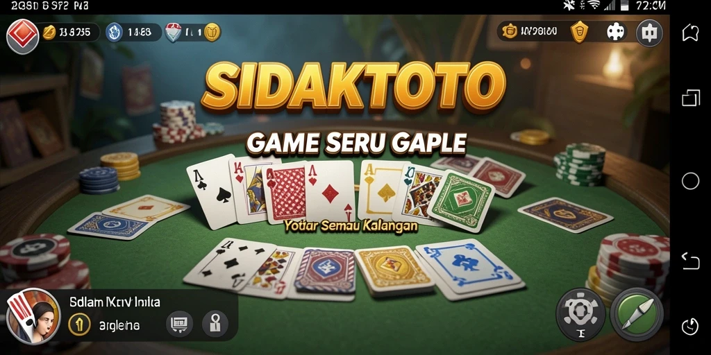 Tampilan gameplay seru dalam game Gaple SIDAKTOTO.