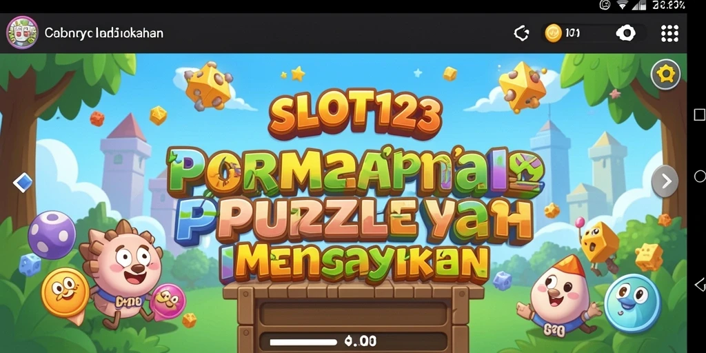 Screenshot SLOT123 menunjukkan gameplay puzzle yang seru dan menantang.