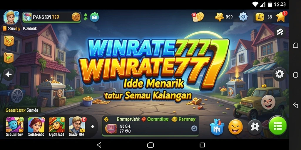Tampilan gameplay <strong>WINRATE777</strong> saat bermain Idle dengan elemen menarik dan karakter unik.